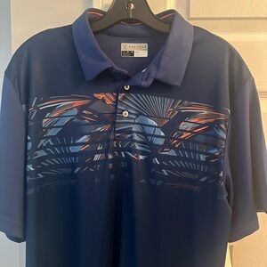 PGA Tour Men’s Tropical Stripe Polo - new with tags! Size Large